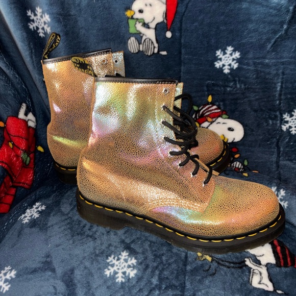 Dr. Martens Shoes - Dr Martens 1460 Rainbow Ray Iridescent Suede Leather Boots